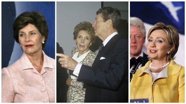 Laura Bush: stocklight / Shutterstock, Inc.; Nancy Reagan: Joseph Sohm / Shutterstock, Inc.; Hilary Clinton: stocklight / Shutterstock, Inc.